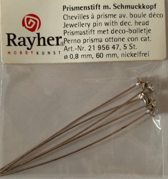Prismenstift mit Schmuckkopf Kreuz, altplatin